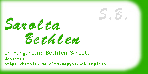 sarolta bethlen business card